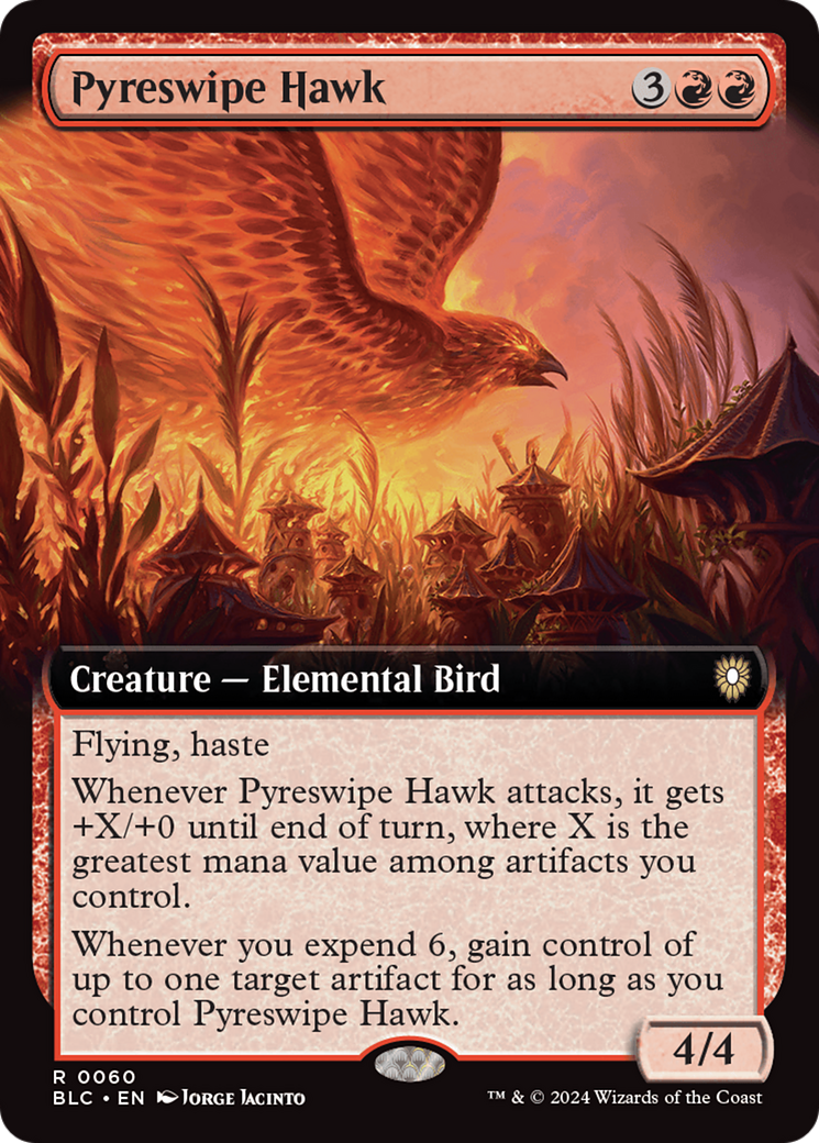 Pyreswipe Hawk (Extended Art) [Bloomburrow Commander] | Jack's On Queen