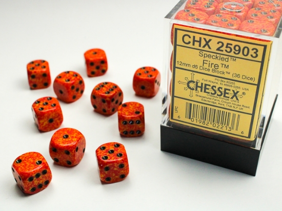 Chessex CHX25903 36D6 Speckled: Fire | Jack's On Queen