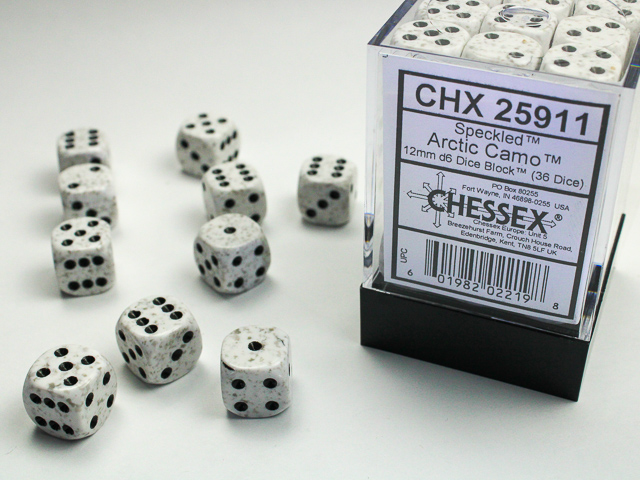 Chessex CHX25911 36D6 Speckled: Arctic Camo | Jack's On Queen