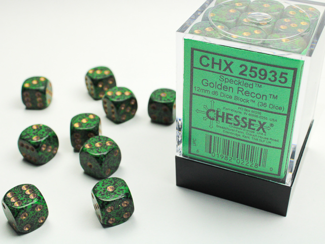 Chessex CHX25935 36D6 Speckled: Golden Recon | Jack's On Queen