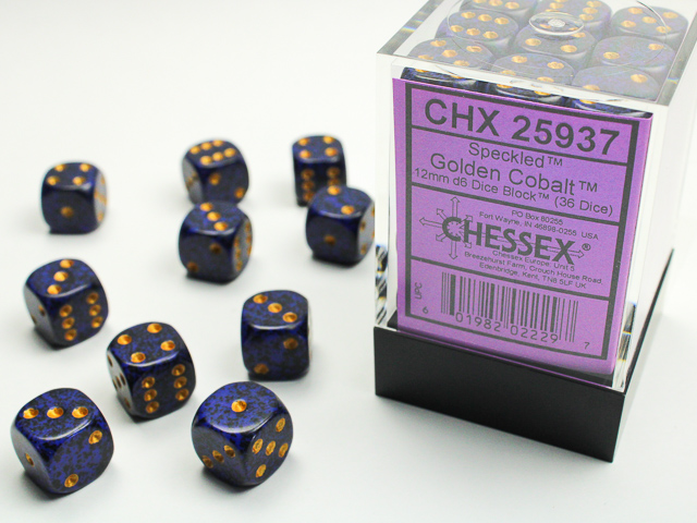 Chessex CHX25937 36D6 Speckled: Golden Cobalt | Jack's On Queen