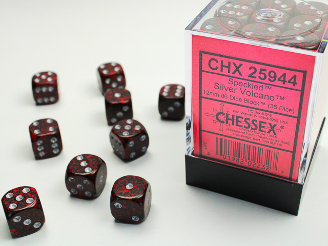 Chessex CHX25944 36D6 Speckled: Silver Volcano | Jack's On Queen