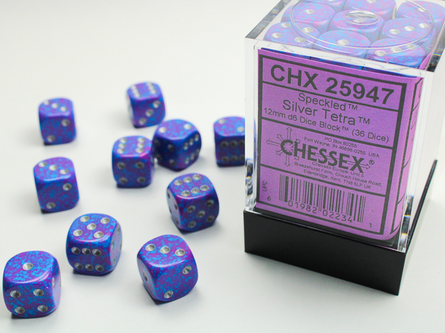 Chessex CHX25947 36D6 Speckled: Silver Tetra | Jack's On Queen