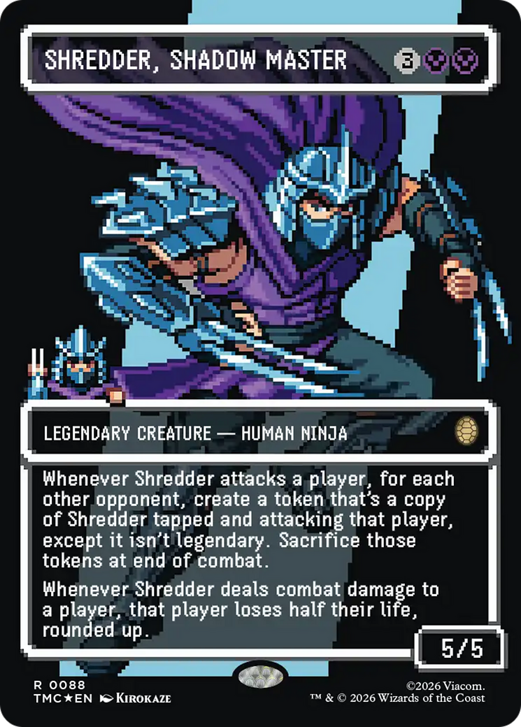 Shredder, Shadow Master (Borderless) (Surge Foil) [Teenage Mutant Ninja Turtles Commander] | Jack's On Queen