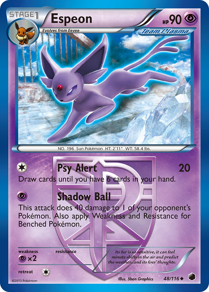 Espeon (48/116) [Black & White: Plasma Freeze] | Jack's On Queen