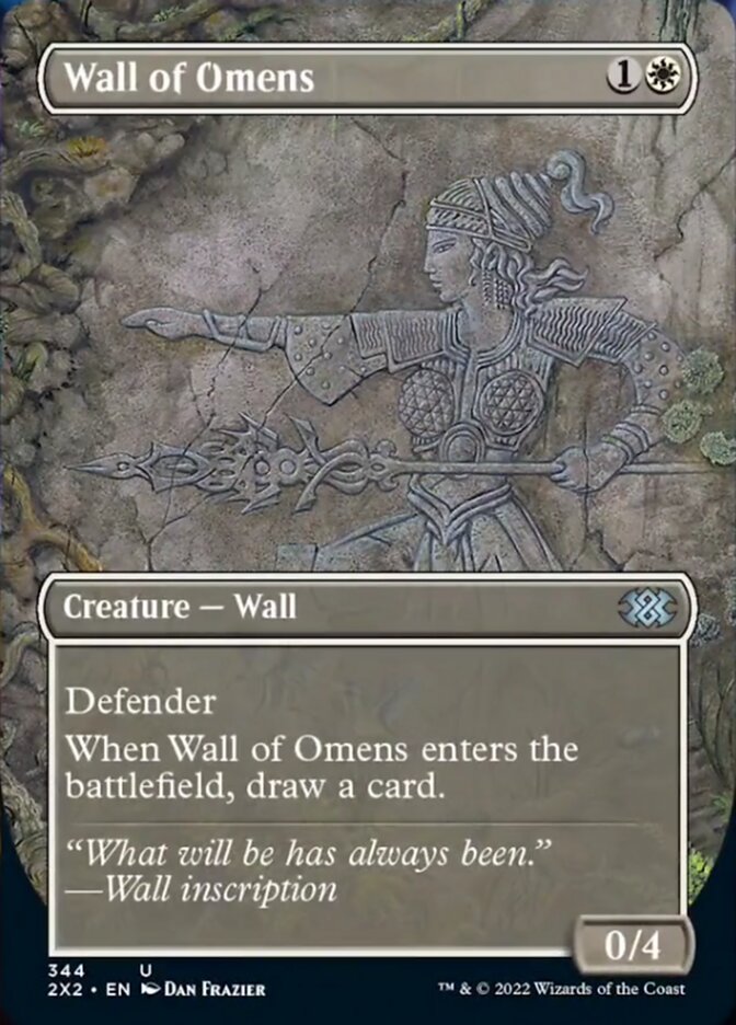 Wall of Omens (Borderless Alternate Art) [Double Masters 2022] | Jack's On Queen