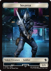 Soldier // Rebel Double-Sided Token (Surge Foil) [FINAL FANTASY Commander Tokens] | Jack's On Queen