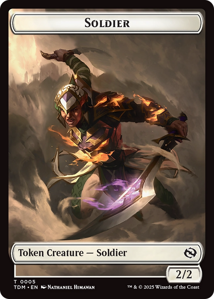 Solider (0004) // Solider (0005) Double-Sided Token [Tarkir: Dragonstorm Tokens] | Jack's On Queen