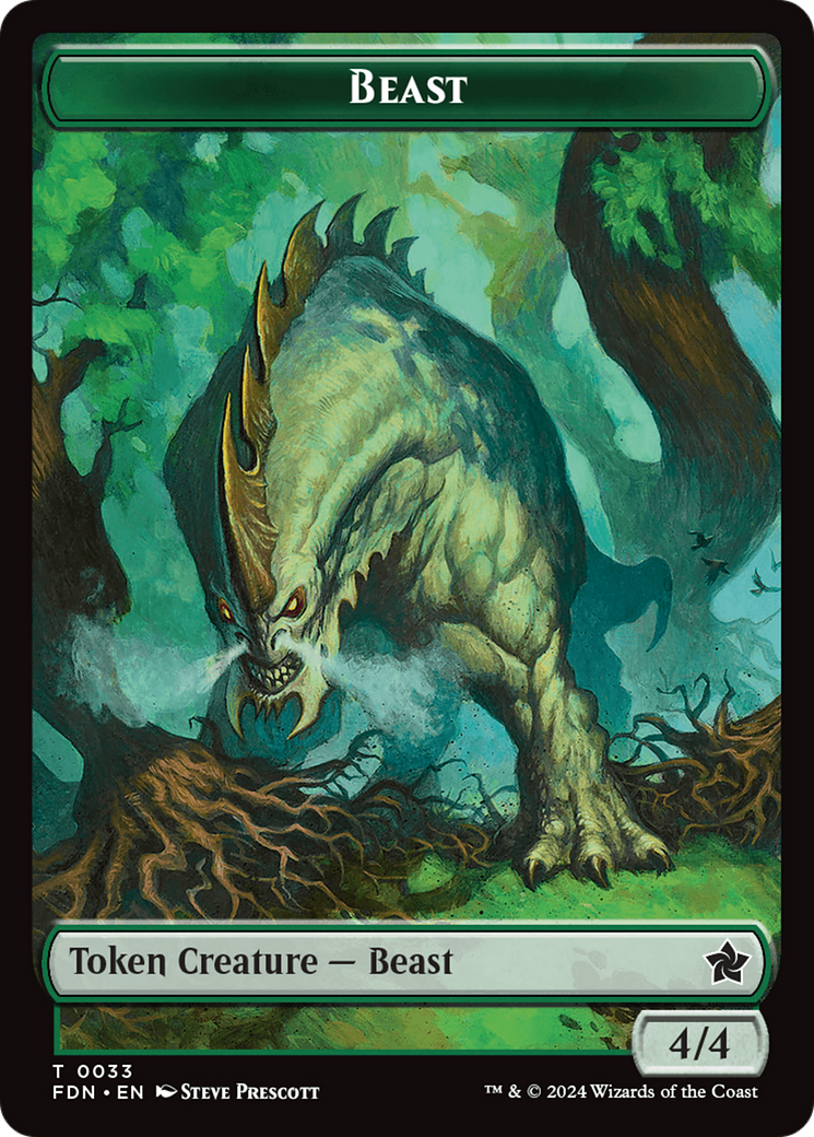 Dog // Beast (0033) Double-Sided Token [Foundations Tokens] | Jack's On Queen