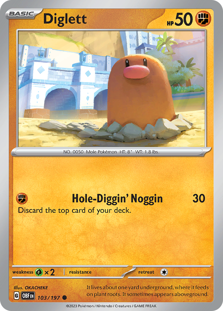 Diglett (103/197) [Scarlet & Violet: Obsidian Flames] | Jack's On Queen