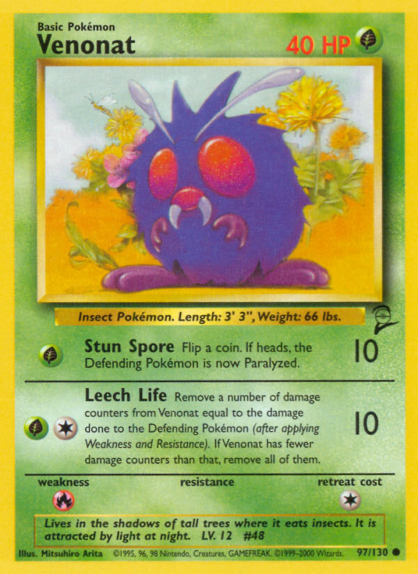 Venonat (97/130) [Base Set 2] | Jack's On Queen