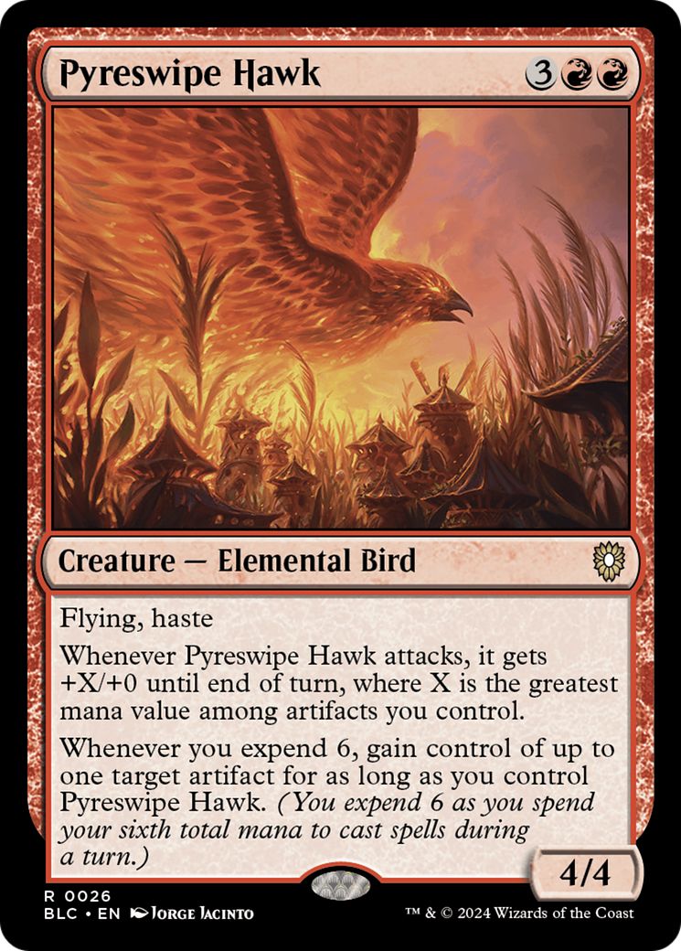 Pyreswipe Hawk [Bloomburrow Commander] | Jack's On Queen