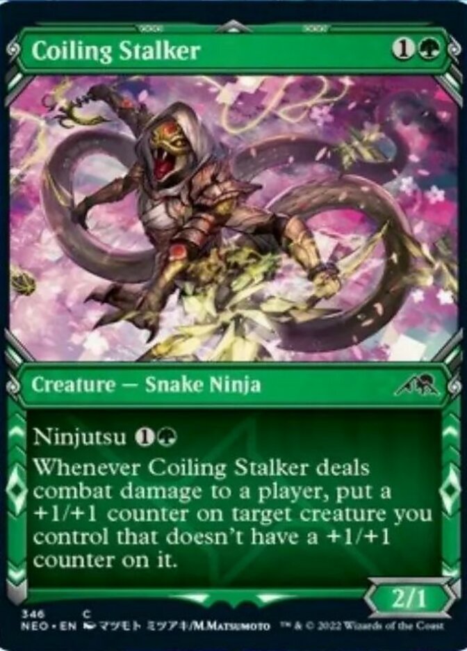 Coiling Stalker (Showcase Ninja) [Kamigawa: Neon Dynasty] | Jack's On Queen