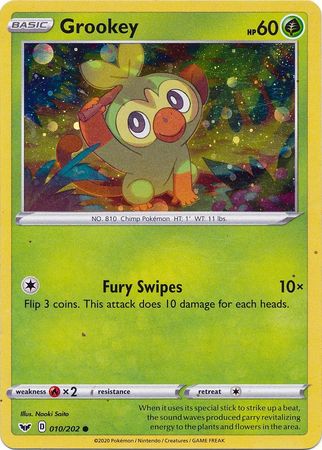 Grookey (010/202) (Cosmos Holo) [Sword & Shield: Base Set] | Jack's On Queen