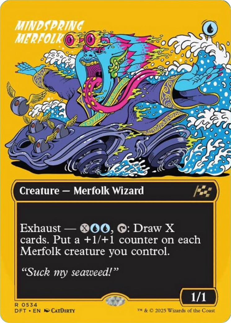 Mindspring Merfolk (Borderless) (First-Place Foil) [Aetherdrift] | Jack's On Queen