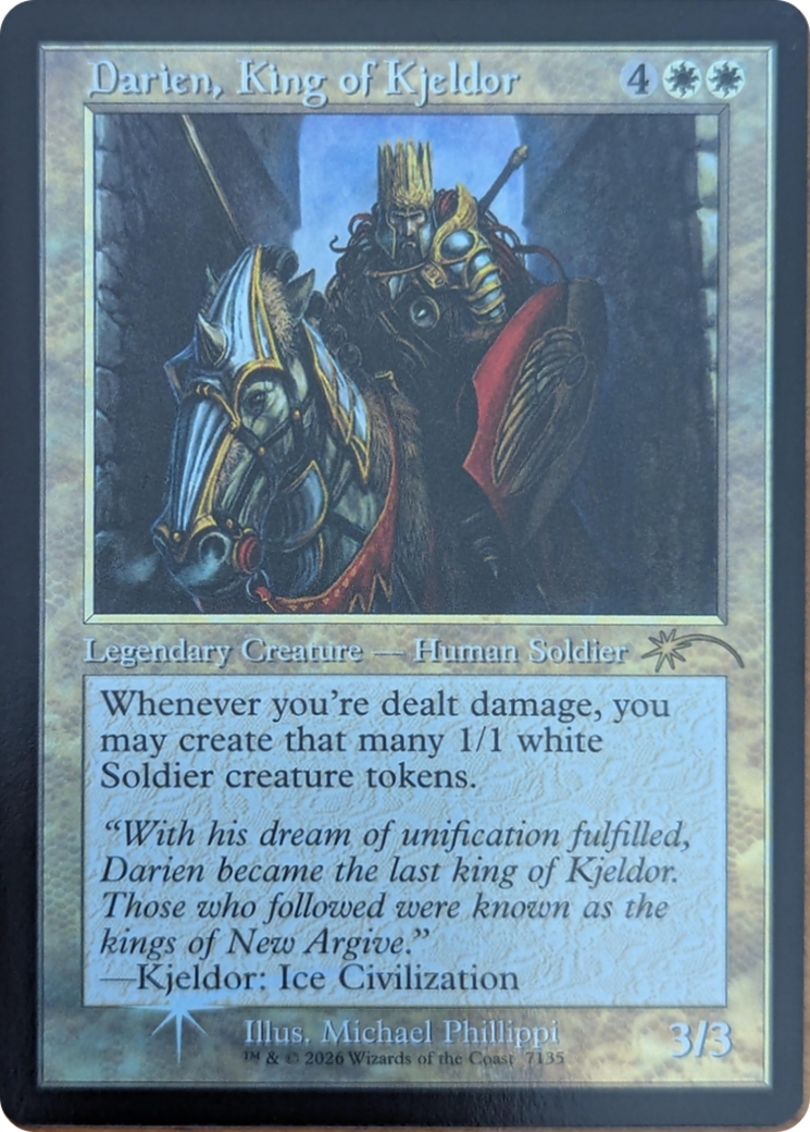 Darien, King of Kjeldor (7135) (Retro Frame) [Secret Lair Drop Series] | Jack's On Queen