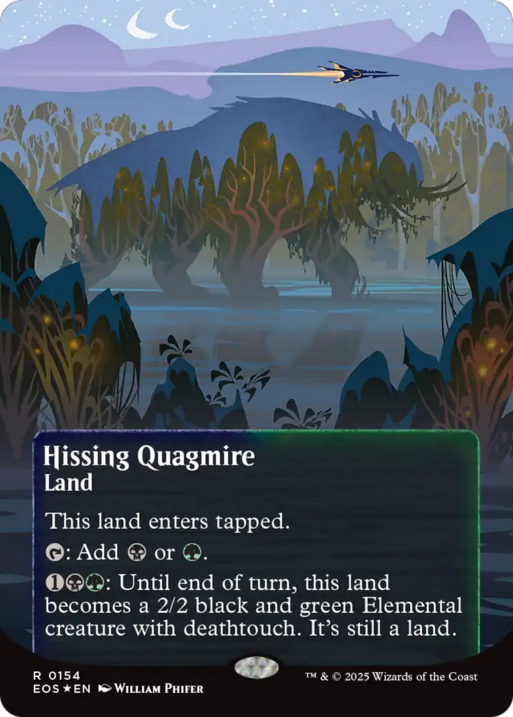 Hissing Quagmire (0154) (Borderless) (Galaxy Foil) [Edge of Eternities: Stellar Sights] | Jack's On Queen