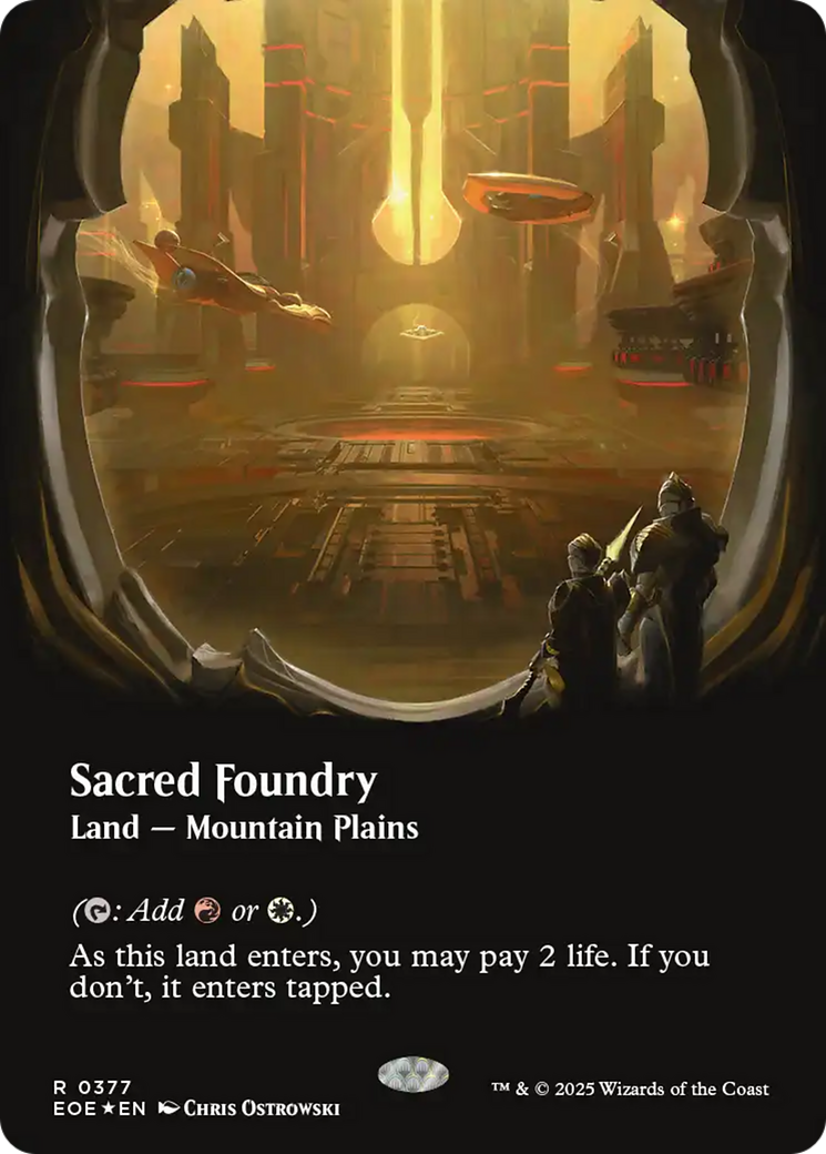 Sacred Foundry (Borderless) (Galaxy Foil) [Edge of Eternities] | Jack's On Queen