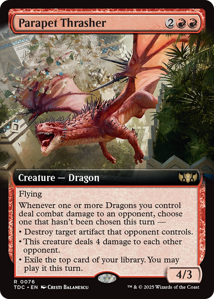 Parapet Thrasher (Extended Art) [Tarkir: Dragonstorm Commander] | Jack's On Queen