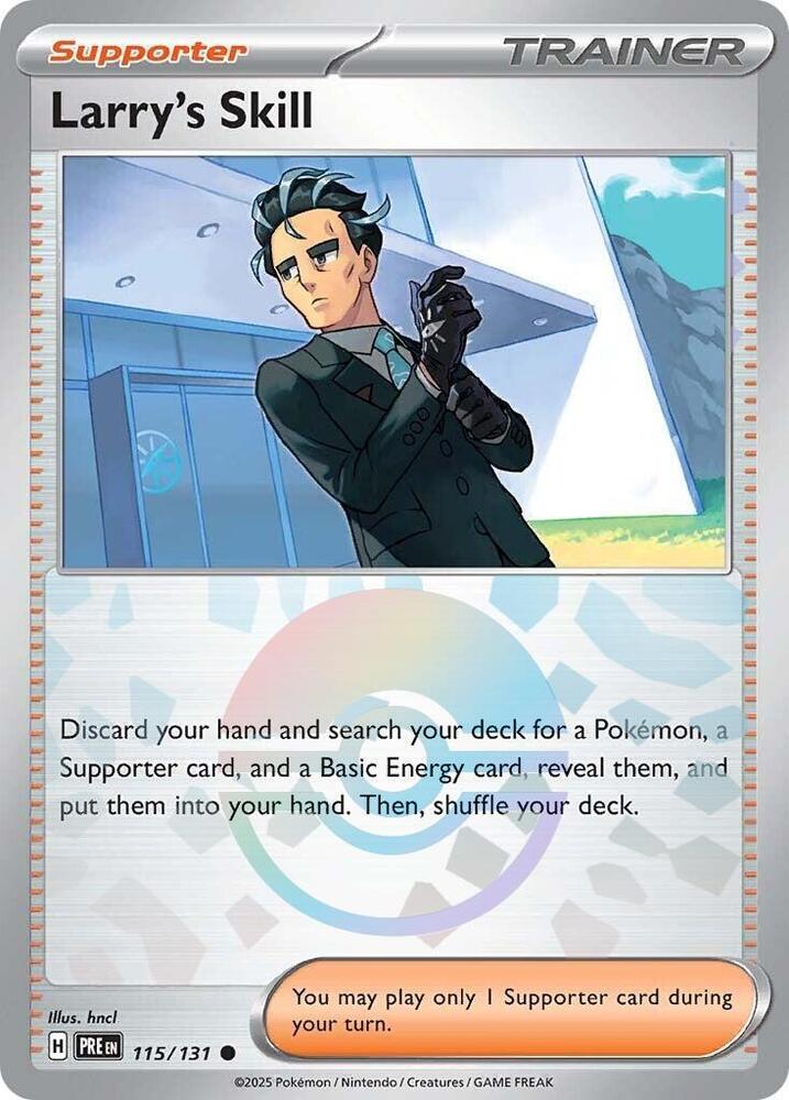Larry's Skill (115/131) (Poke Ball Pattern) [Scarlet & Violet: Prismatic Evolutions] | Jack's On Queen