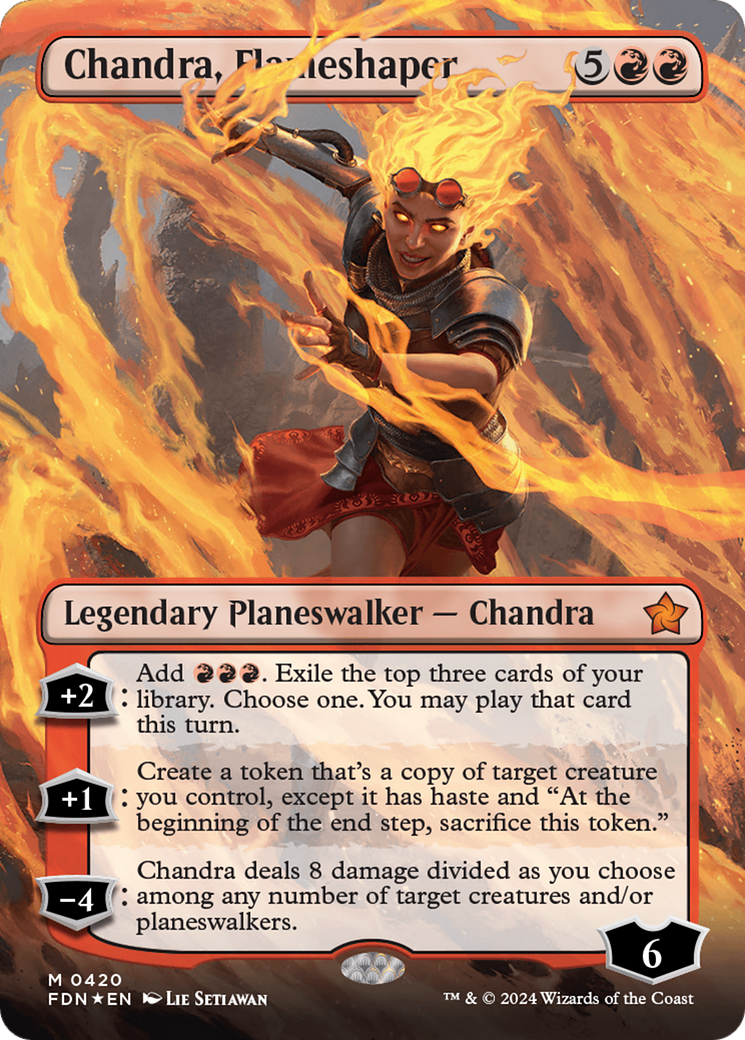 Chandra, Flameshaper (Borderless) (Mana Foil) [Foundations] | Jack's On Queen