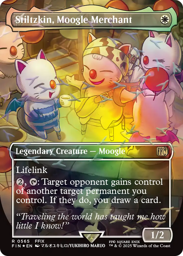 Stiltzkin, Moogle Merchant (Borderless) (Chocobo Track Foil) [FINAL FANTASY] | Jack's On Queen
