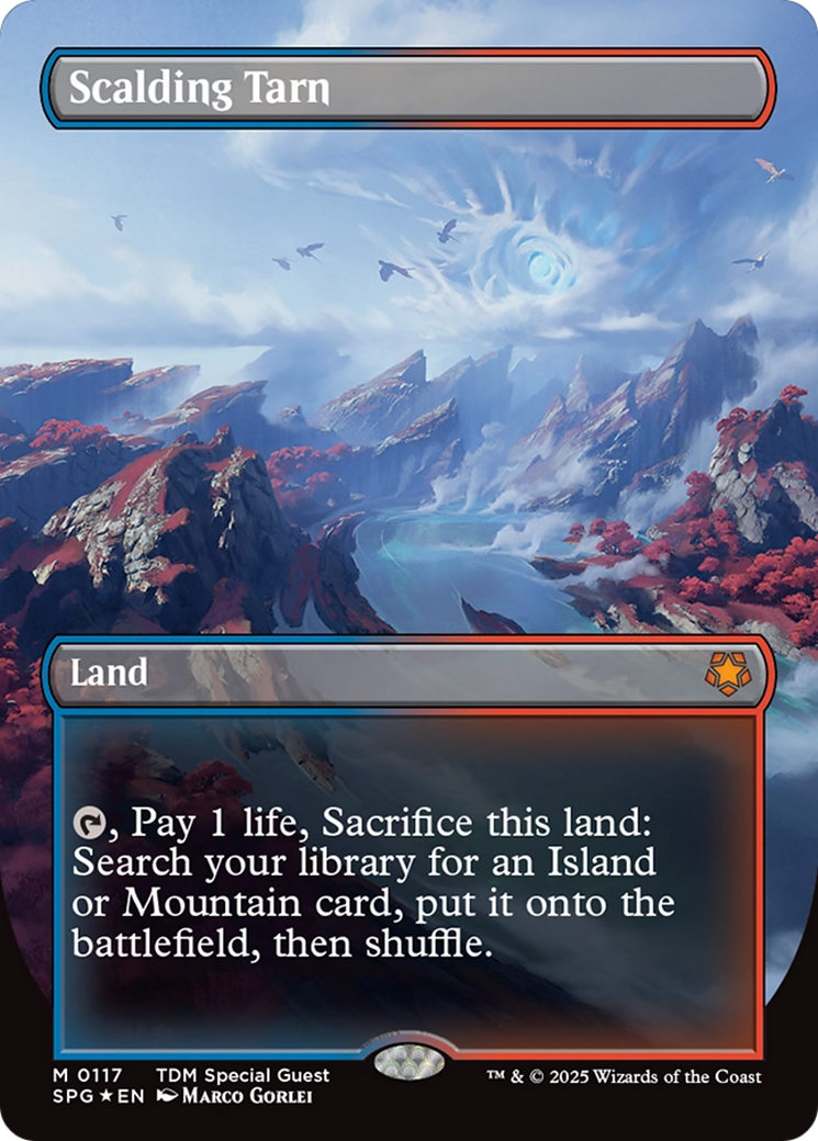 Scalding Tarn (Borderless) (Dragonscale Foil) [Tarkir: Dragonstorm Special Guests] | Jack's On Queen