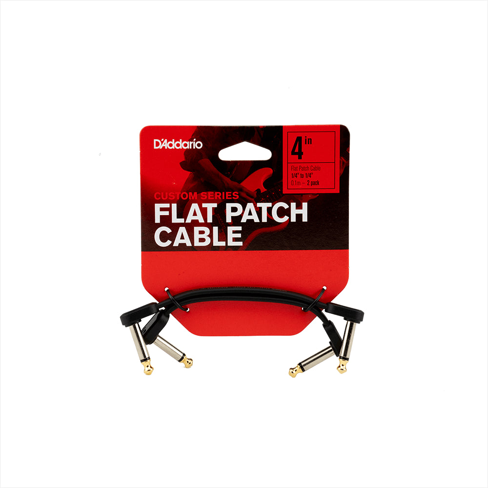 D'Addario FLAT PATCH CABLES Matching Right-Angle, 4 inches PW-FPRR-204 | Jack's On Queen