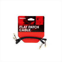 D'Addario FLAT PATCH CABLES x2 Offset Right-Angle, 4 inches PW-FPRR-204OS | Jack's On Queen