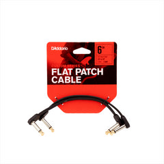 D'Addario FLAT PATCH CABLES Matching Right-Angle, 6 inches PW-FPRR-206 | Jack's On Queen
