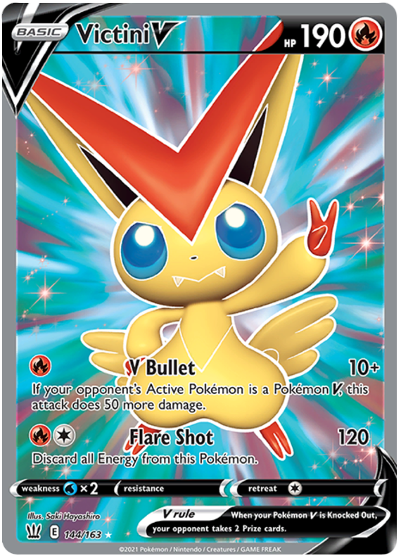 Victini V (144/163) [Sword & Shield: Battle Styles] | Jack's On Queen