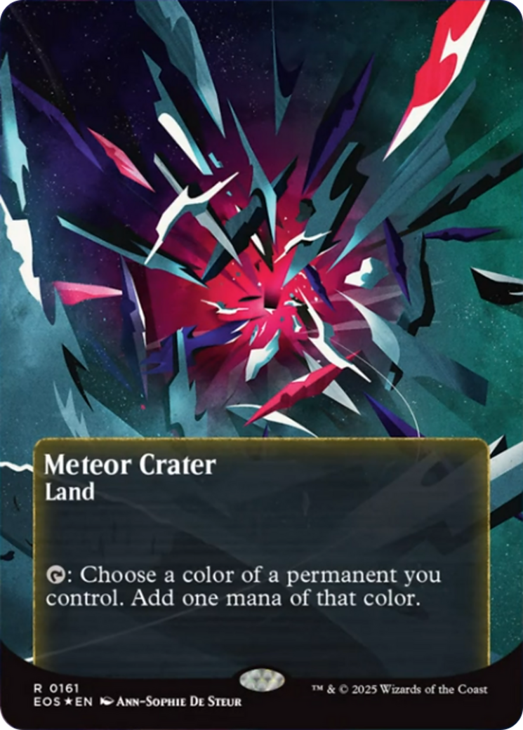 Meteor Crater (0161) (Borderless) (Galaxy Foil) [Edge of Eternities: Stellar Sights] | Jack's On Queen