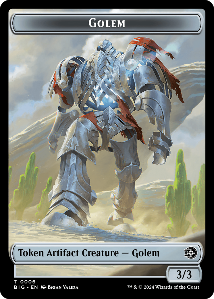 Treasure // Golem Double-Sided Token [Outlaws of Thunder Junction Tokens] | Jack's On Queen