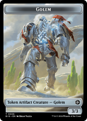 Treasure // Golem Double-Sided Token [Outlaws of Thunder Junction Tokens] | Jack's On Queen