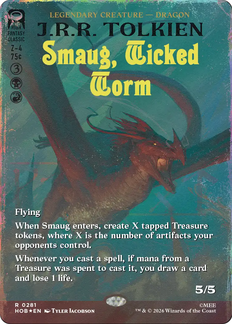 Smaug, Wicked Worm (Borderless) (Surge Foil) [The Hobbit] | Jack's On Queen