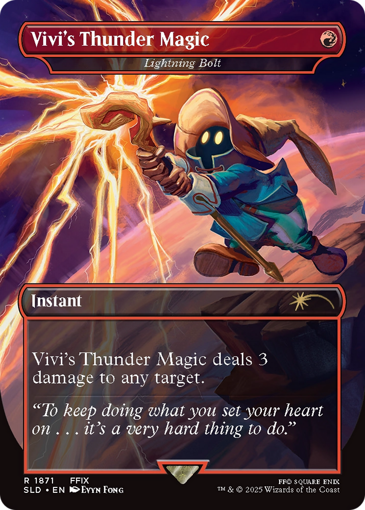 Vivi's Thunder Magic - Lightning Bolt (Rainbow Foil) [Secret Lair Drop Series] | Jack's On Queen