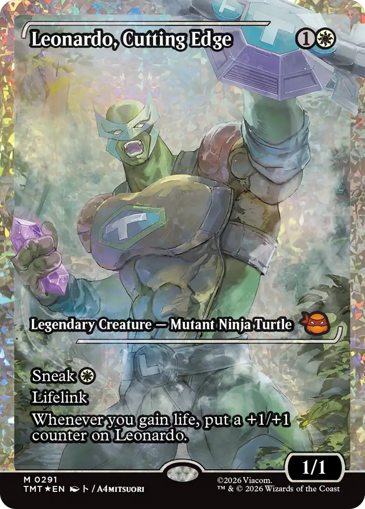 Leonardo, Cutting Edge (Showcase) (Fracture Foil) [Teenage Mutant Ninja Turtles] | Jack's On Queen