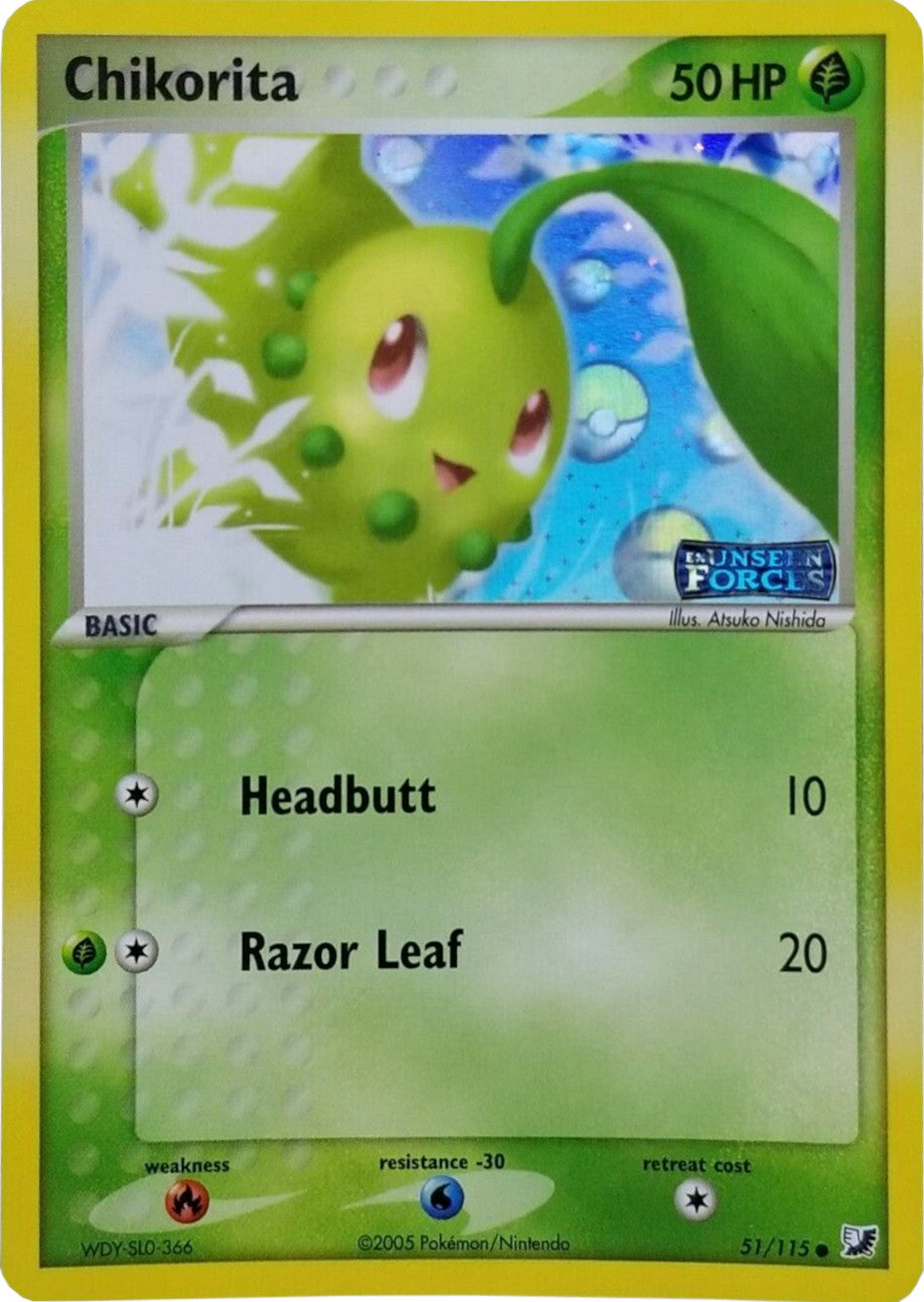 Chikorita (51/115) (Stamped) [EX: Unseen Forces] | Jack's On Queen