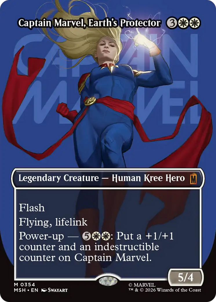 Captain Marvel, Earth's Protector (Borderless) (0354) [Marvel Super Heroes] | Jack's On Queen