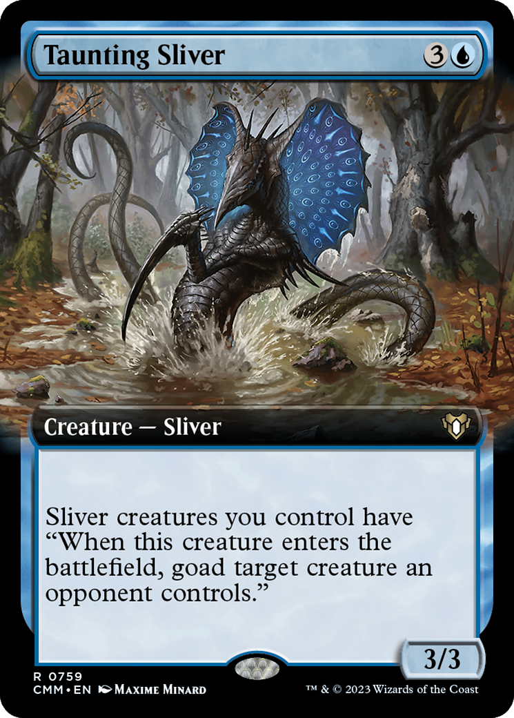 Taunting Sliver (Extended Art) [Commander Masters] | Jack's On Queen