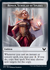 Elemental // Rowan, Scholar of Sparks Emblem Double-Sided Token [Strixhaven: School of Mages Tokens] | Jack's On Queen