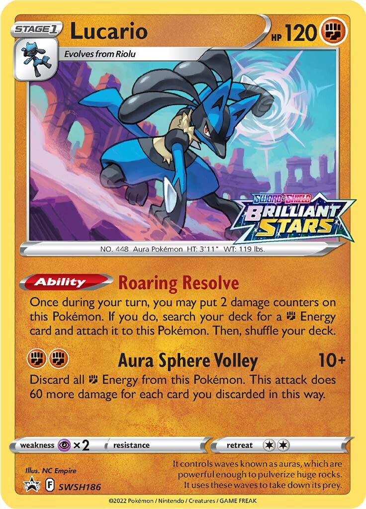 Lucario (SWSH186) (Prerelease Promo) [Sword & Shield: Black Star Promos] | Jack's On Queen