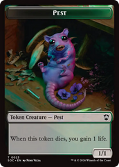 Saproling // Pest (0023) Double-Sided Token [Secrets of Strixhaven Commander Tokens] | Jack's On Queen