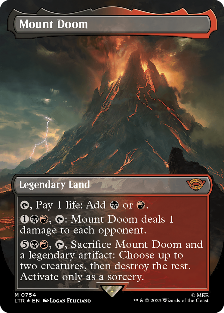 Mount Doom (Borderless) (Surge Foil) [The Lord of the Rings: Tales of Middle-Earth] | Jack's On Queen