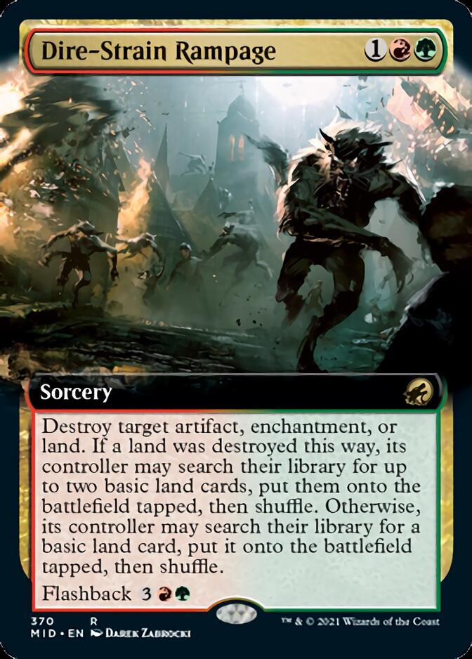 Dire-Strain Rampage (Extended Art) [Innistrad: Midnight Hunt] | Jack's On Queen