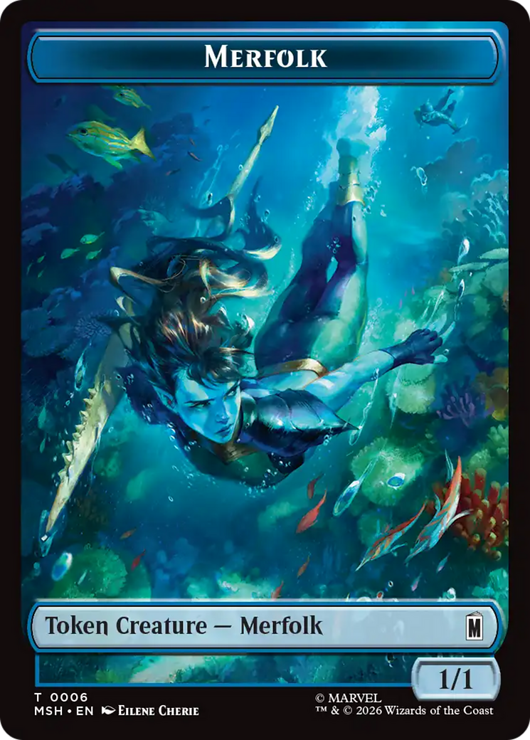 Council of Reeds (008) // Merfolk (006) Double-Sided Token [Marvel Super Heroes Commander Tokens] | Jack's On Queen