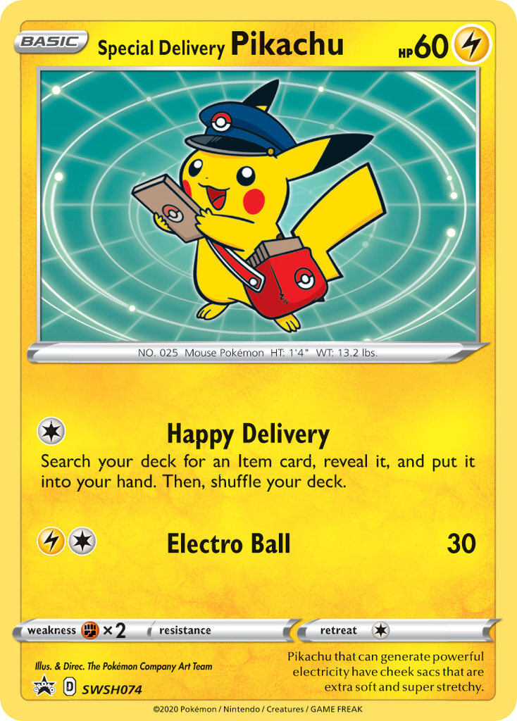 Special Delivery Pikachu (SWSH074) [Sword & Shield: Black Star Promos] | Jack's On Queen