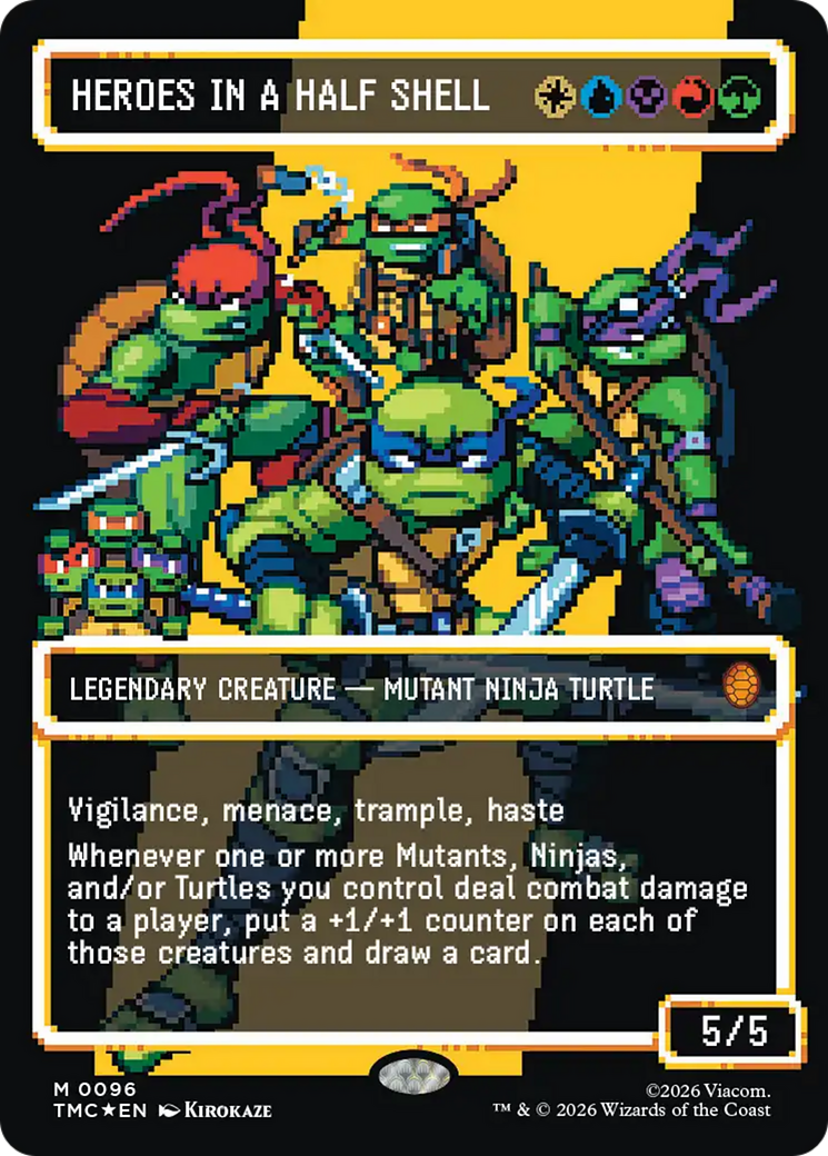Heroes in a Half Shell (0096) (Borderless) (Surge Foil) [Teenage Mutant Ninja Turtles Commander] | Jack's On Queen