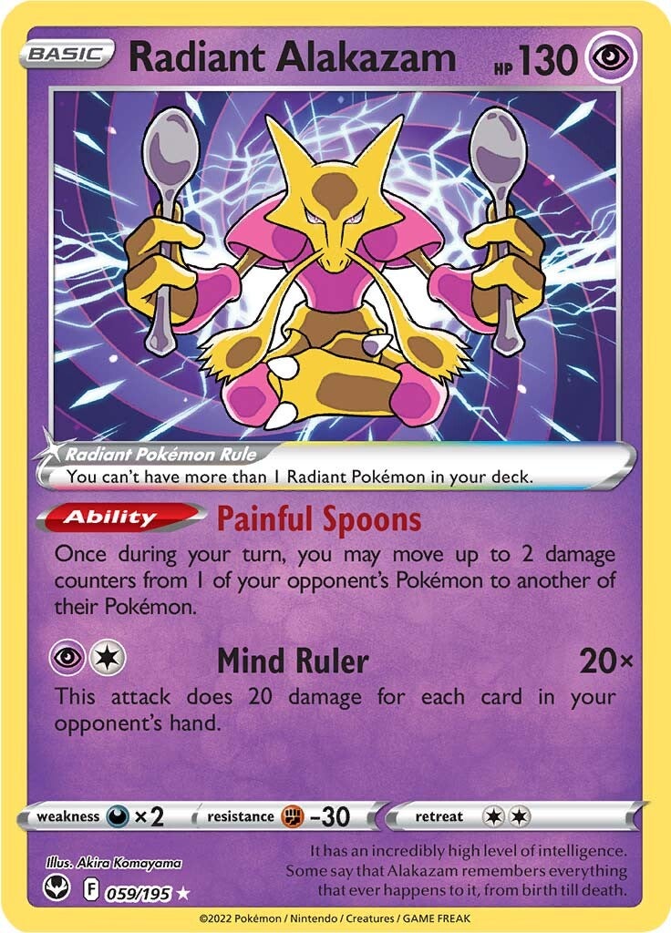 Radiant Alakazam (059/195) [Sword & Shield: Silver Tempest] | Jack's On Queen