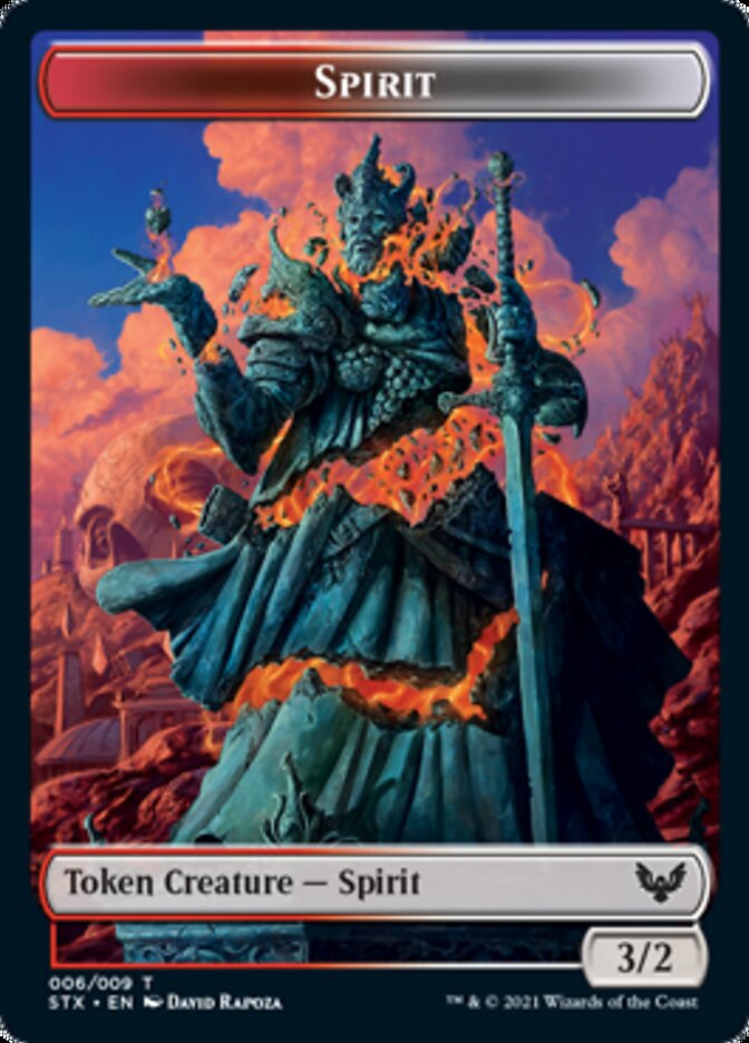 Spirit // Lukka, Wayward Bonder Emblem Double-Sided Token [Strixhaven: School of Mages Tokens] | Jack's On Queen